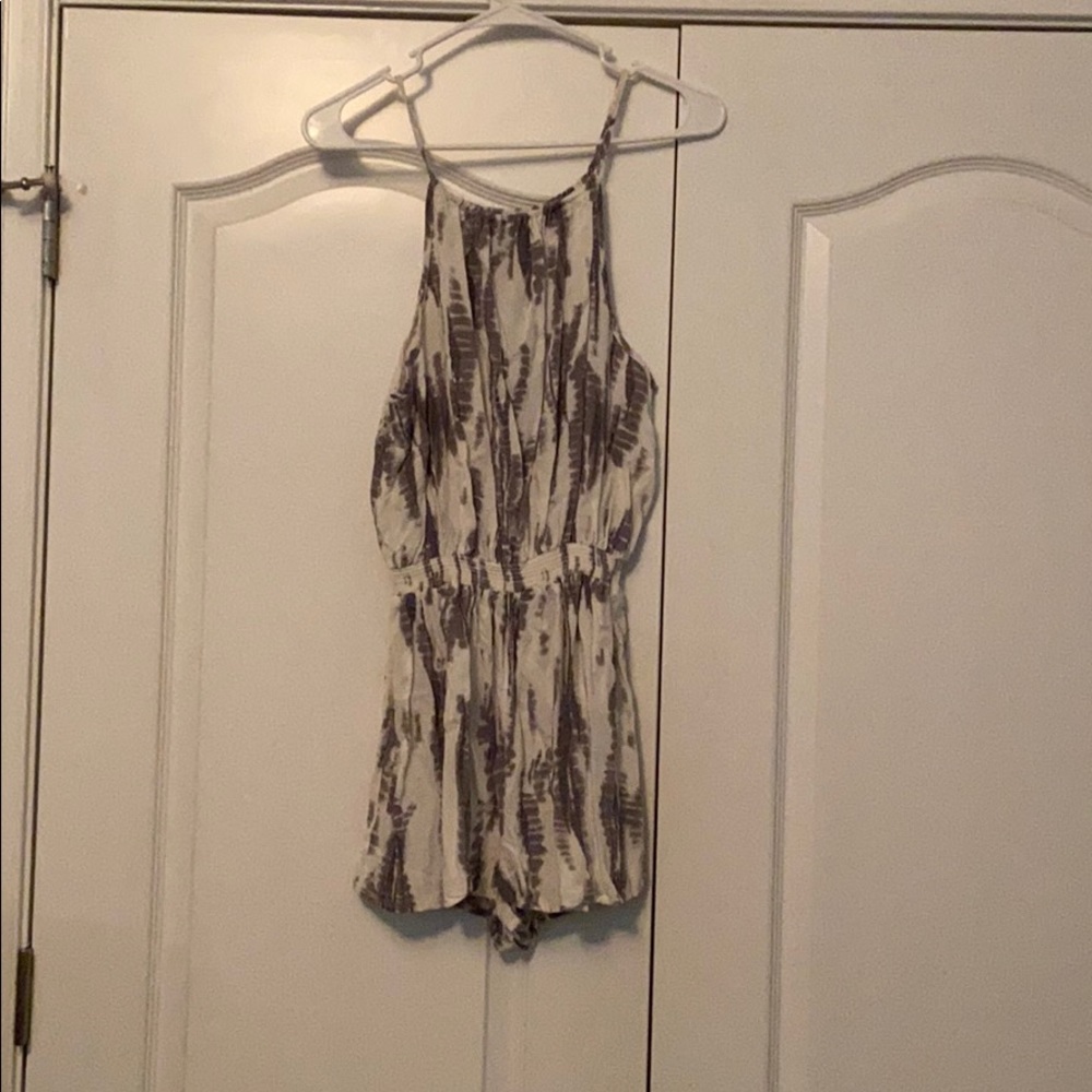 Grey and White Romper